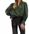 Entro Women's Pine Ruffle Shirt In Green In Green