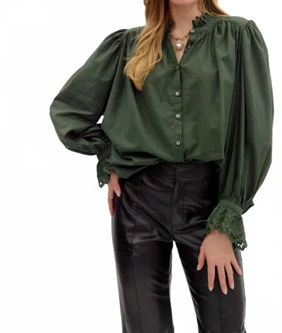 Entro Women's Pine Ruffle Shirt In Green