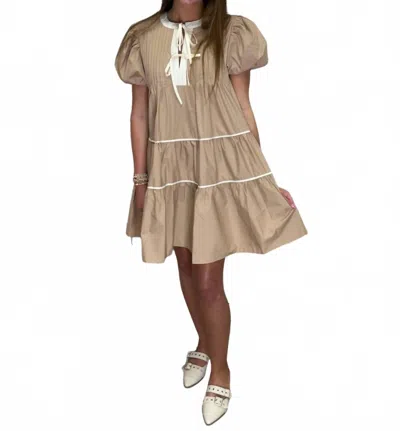 Entro Women's Pintuck Bubble Dress In Latte In Multi