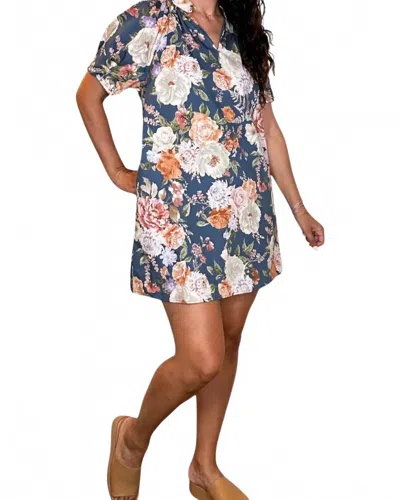 Entro Women's Rose Garden Mini Dress In Slate In Multi