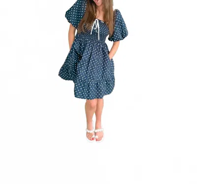 Entro Women's Sailor Charm Dress In Navy Polka Dot In Blue