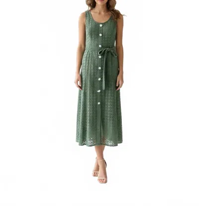 Entro Women's Sleeveless Midi Dress In Olive In Blue