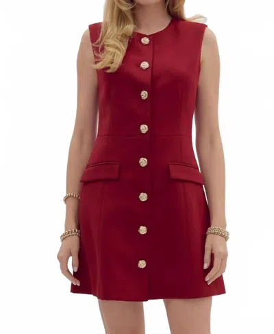 Entro Women's Solid Sleeveless Mini Dress In Burgundy In Red