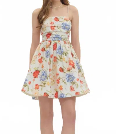 Entro Women's Sorelle Floral Ruched Mini Dress In Ivory In White