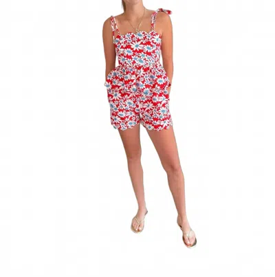 Entro Women's Star Spangled Blooms Shorts In Red In Multi