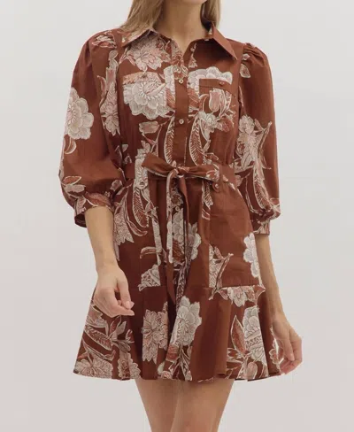 Entro Woods Mini Dress In Brown