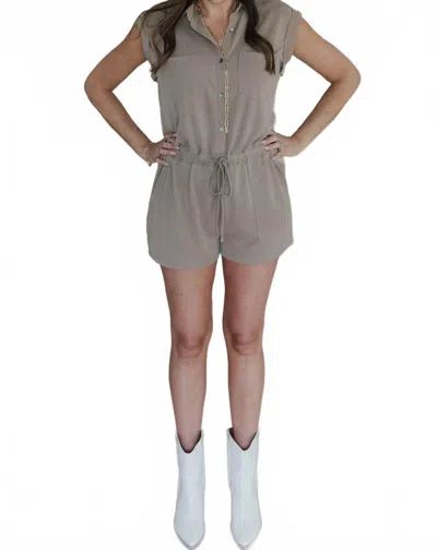 Entro Worth The Risk Romper In Light Mocha In Gray