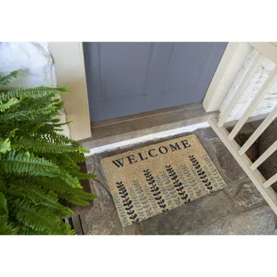 Entryways 30 In. X 18 In. Coconut Fiber Outdoor Door Mat In Green,blue