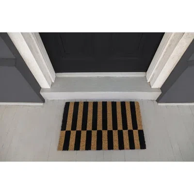 Entryways Alternating Coir Doormat In Black;tan