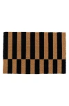 Entryways Alternating Stripe Doormat In Natural Coir/black