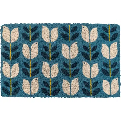 Entryways Birds In Bloom Doormat In Blue