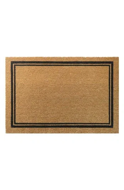 Entryways Border Stripe Coir Doormat In Natural Coir/black