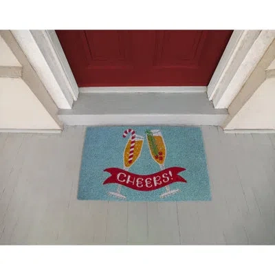 Entryways Cheers Coir Doormat In Blue;red