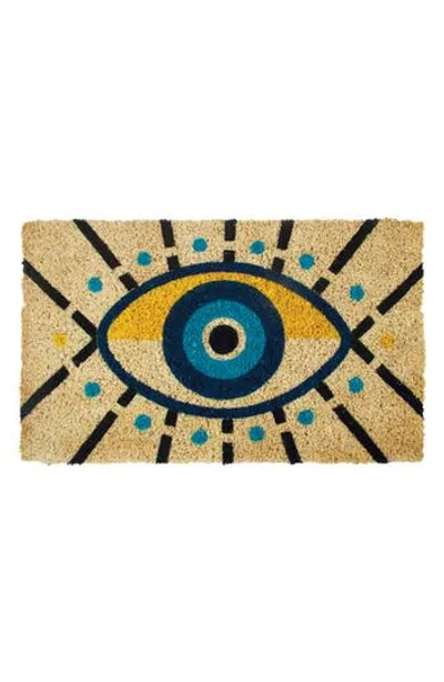 Entryways Evil Eye Coir Doormat In Multi