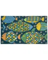 Entryways Fancy Fish Coir Doormat In Multi