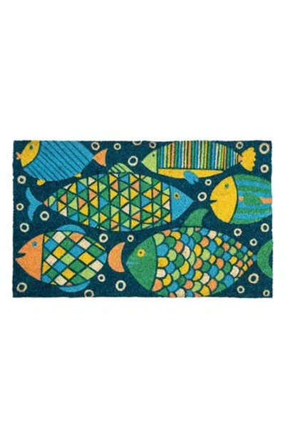 Entryways Fancy Fish Doormat In Green