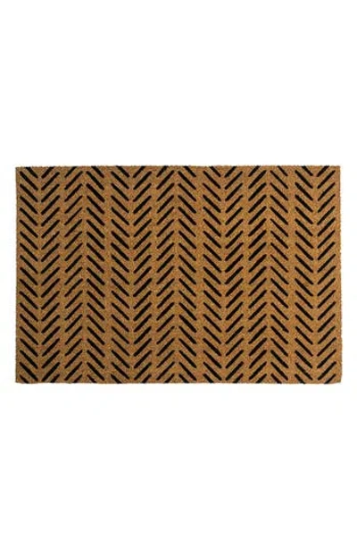 Entryways Fishbone Doormat In Brown