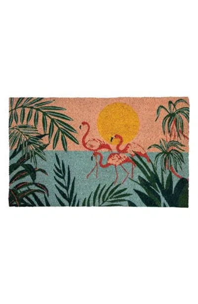 Entryways Flamingo Lagoon Doormat In Multi