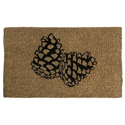 Entryways Handmade Doormat - Pair Of Pine Cones, 18"x30" In Black