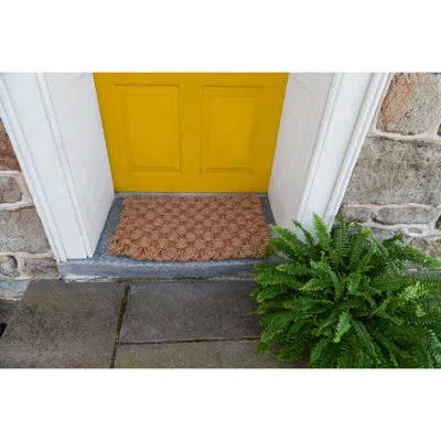 Entryways Handwoven Doormat - Basket Weave In Yellow