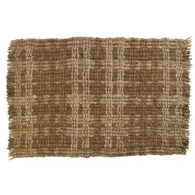 Entryways Handwoven Doormat - Plaid In Brown