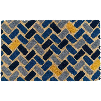 Entryways Herringbone Doormat In Blue