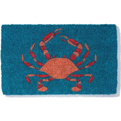 Entryways King Crab Coir Doormat In Blue
