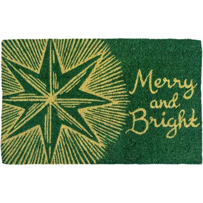 Entryways Merry & Bright Star Doormat In Green