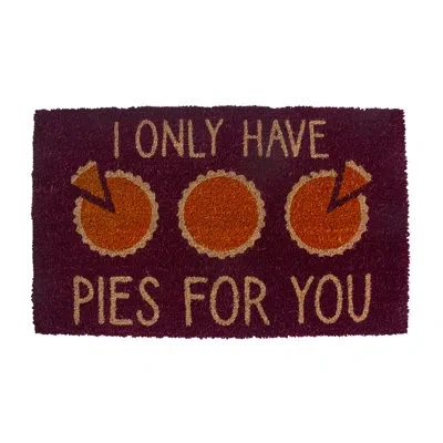 Entryways Pies For You Coir 28 In. X 17 In. Outdoor Door Mat In Brown,orange