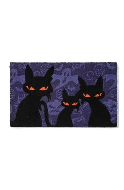 Entryways Spooky Cats Coir Doormat In Black