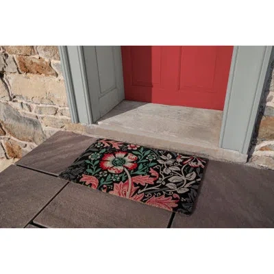 Entryways Victoria And Albert Museum Doormat - Dianthus In Black,pink