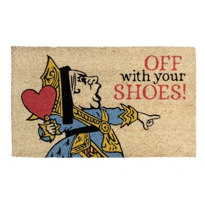 Entryways Victoria And Albert Museum Queen Of Hearts Coir Doormat In Blue;red;tan