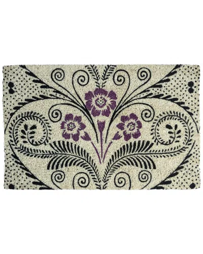 Entryways Williamsburg Blanket Chest Handwoven Coconut Fiber Doormat In Black