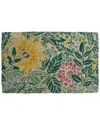 Entryways Williamsburg Sunflower Blockprint Handwoven Coconut Fiber Doormat In Multi