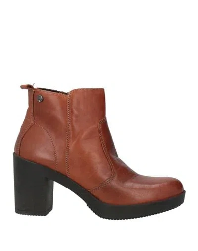 Enval Soft Woman Ankle Boots Tan Size 10 Calfskin In Brown