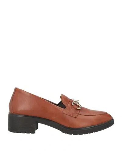 Enval Soft Woman Loafers Brown Size 7 Calfskin