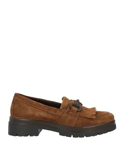 Enval Soft Woman Loafers Camel Size 6 Leather In Sand