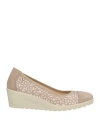 Enval Soft Woman Pumps Taupe Size 9 Leather, Textile Fibers In Gray