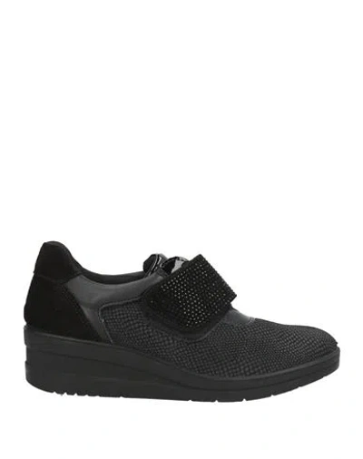 Enval Soft Woman Sneakers Black Size 5 Leather, Textile Fibers