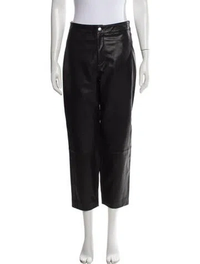 Pre-owned Envelope1976 Leather Straight Leg Pants In Black