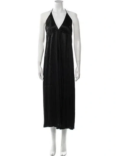 Pre-owned Envelope1976 Satin Long Dress In Black