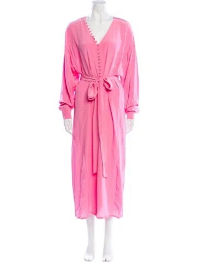 Pre-owned Envelope1976 Silk Long Dress In Pink