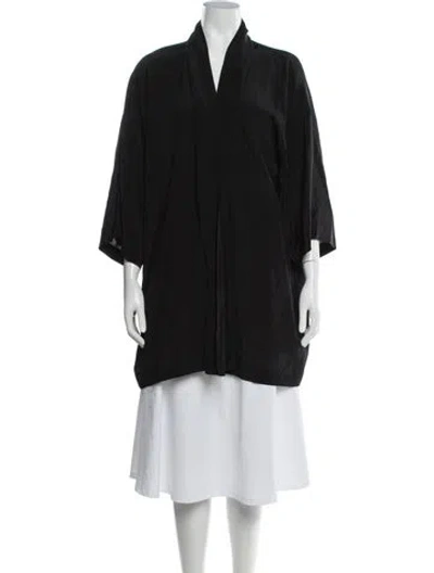 Pre-owned Envelope1976 Silk V-neck Top W/ Tags In Black