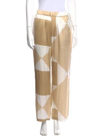 Pre-owned Envelope1976 Silk Wide Leg Pants In Neutral