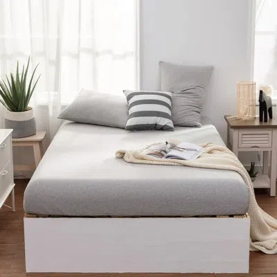 Enviohome 100% Cotton Jersey Knit Sheet Set In Gray