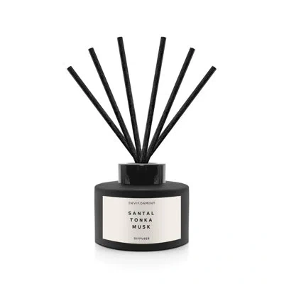 Environment 200ml Reed Diffuser Inspired By Le Labo Santal And 1 Hotel - Santal | Tonka | Musk In Black;white