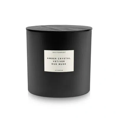 Environment 55oz Candle Inspired By Baccarat Rouge 540® - Amber Crystal | Vetiver | Oud Musk In Black;white