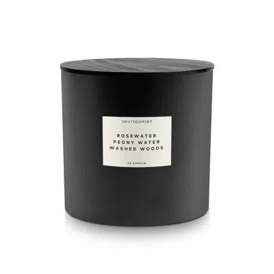 Environment 55oz Candle Inspired By Issey Miyake L'eau D'issey® - Rosewater | Peony Water | Washed Woods In Black;white