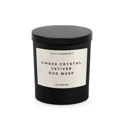 Environment 8oz Candle Inspired By Baccarat Rouge 540® - Amber Crystal | Vetiver | Oud Musk In Black;white