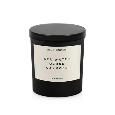 Environment 8oz Candle Inspired By Davidoff Cool Water® - Sea Water | Ozone | Oakmoss In Black;white